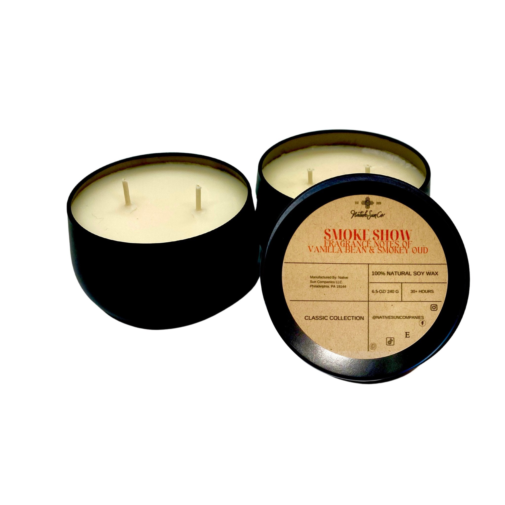 SMOKE SHOW (VANILLA BEAN + SMOKED OUD CANDLE) - Native Sun Companies -Candles